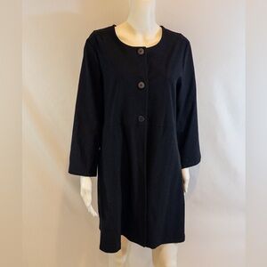 Eileen Fisher Viscose Black Lightweight Blazer Jacket - large